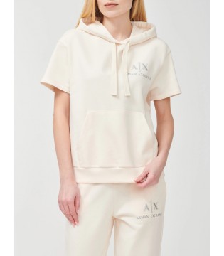 Худи с коротким рукавом молочный XW000161 Armani Exchange 2 - Respected-Person